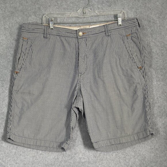 Tommy Bahama Jean Shorts Mens 38 Blue Striped Relaxed Stretch Beach Outdoor 9" - Picture 1 of 14